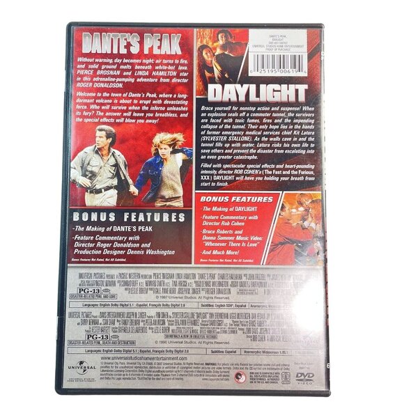 Dantes Peak 1997 Pierce Bronsan Daylight 1996 Sylvester Stallone u Double Featur - Picture 2 of 2